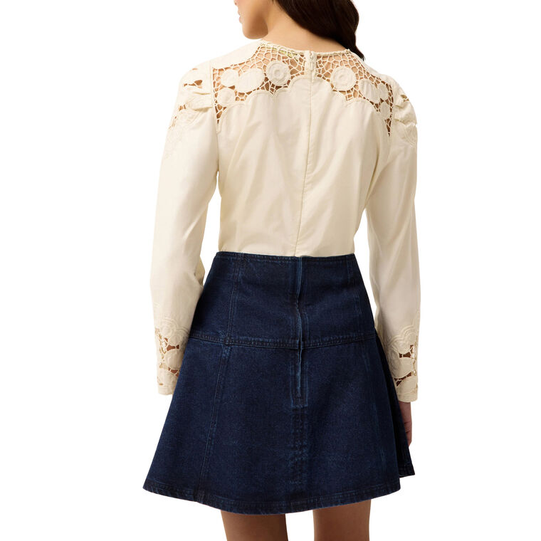 Dori Embroidered Yoke Long Sleeve Blouse image number null