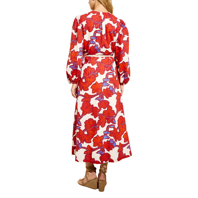 Everette Long Sleeve Midi Wrap Dress image number null