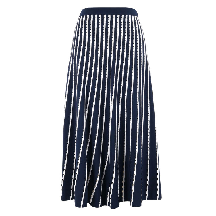 Colton Knit Pinstripe Midi Skirt image number null