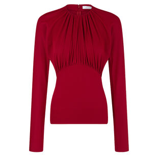 Long Sleeve Jersey Top With Ruched Details