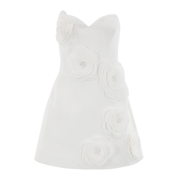 Gia Strapless 3D Floral Mini Dress image number null