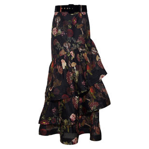 Priya Asymmetrical Tiered Ruffle Maxi Skirt