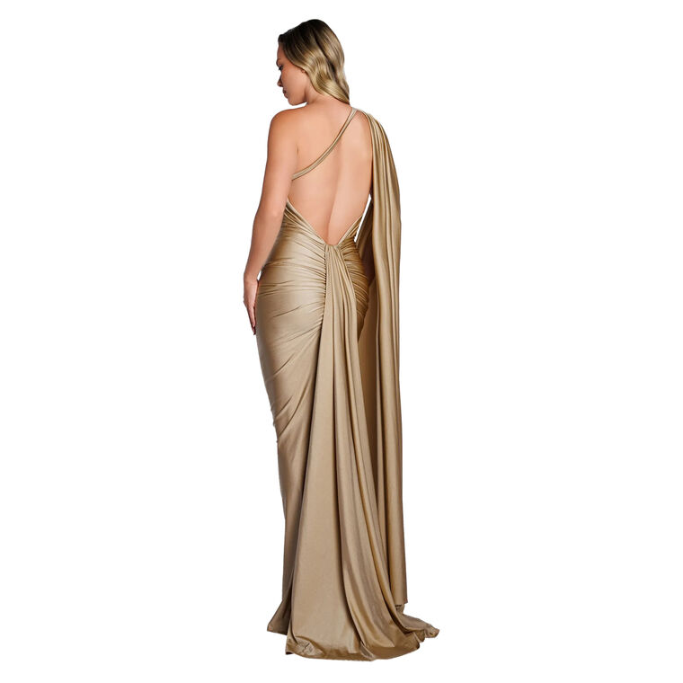 Metallic Asymmetrical Gown image number null