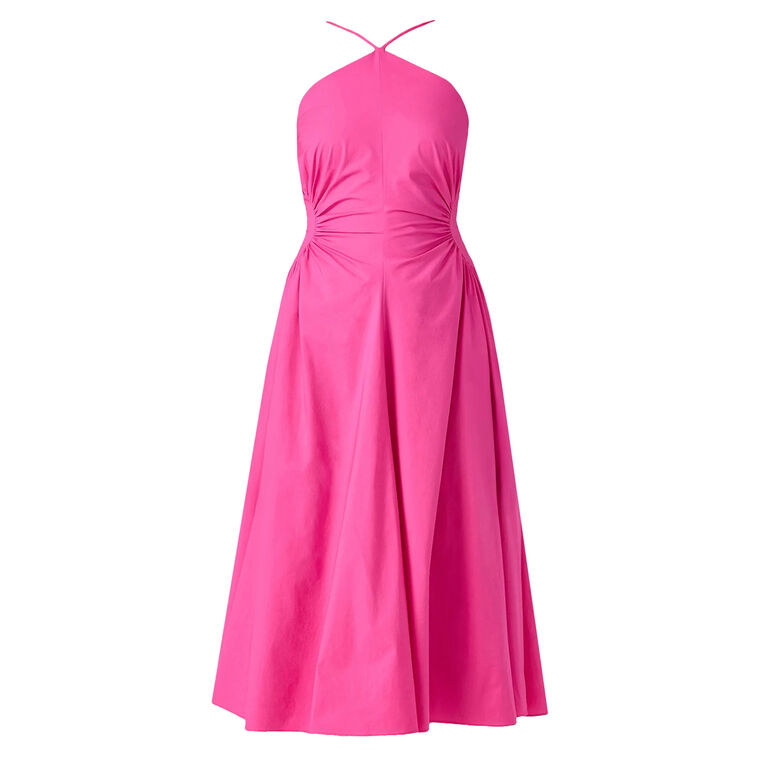 Kata Halterneck Shirred Waist Midi Dress image number null