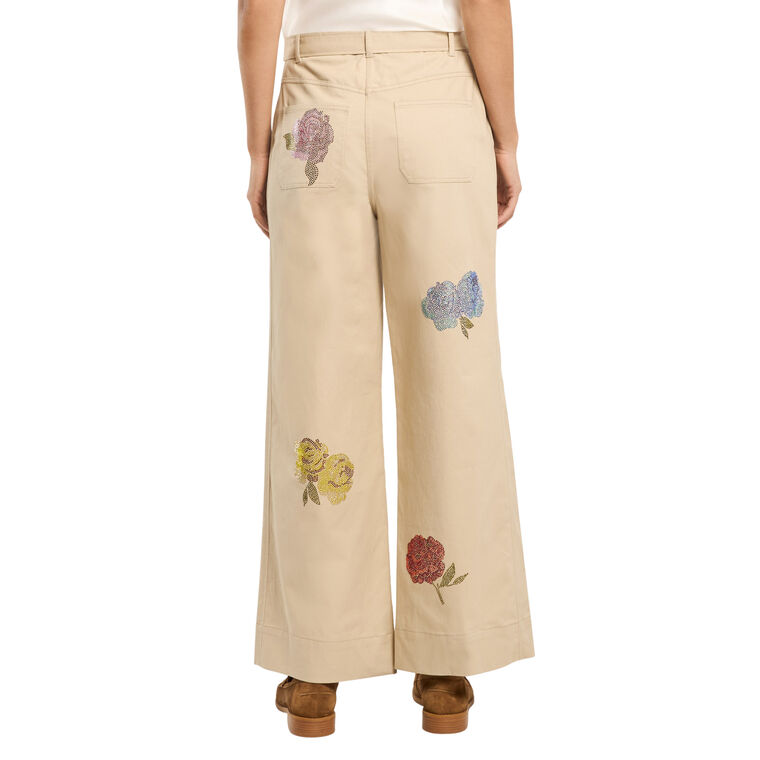 Heatset Roses Mylah Belted Wide-Leg Pant image number null
