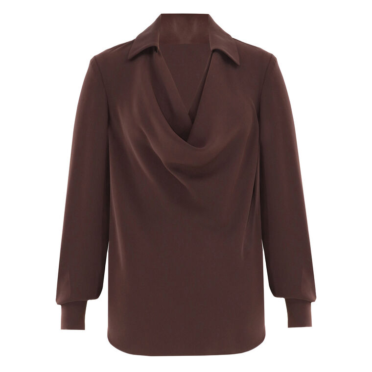 Mistic Long Sleeve Cowl-Neck Top image number null