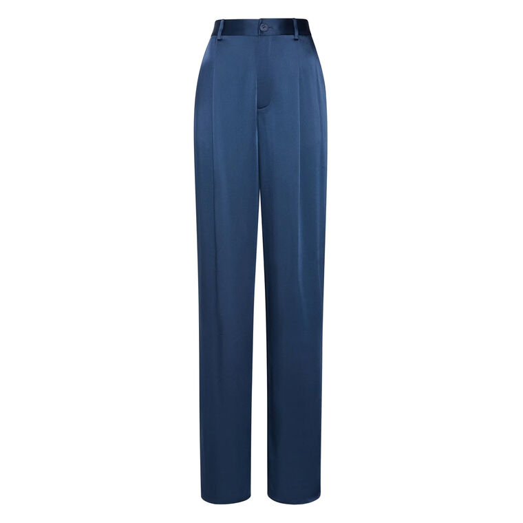 Satin Relaxed Pleated Pant image number null