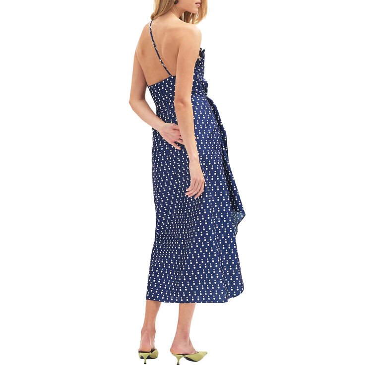 Charlotte One-Shoulder Polka Dot Midi Dress image number null