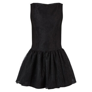 Chantily Lace Mini Dress With Peplum Bottom
