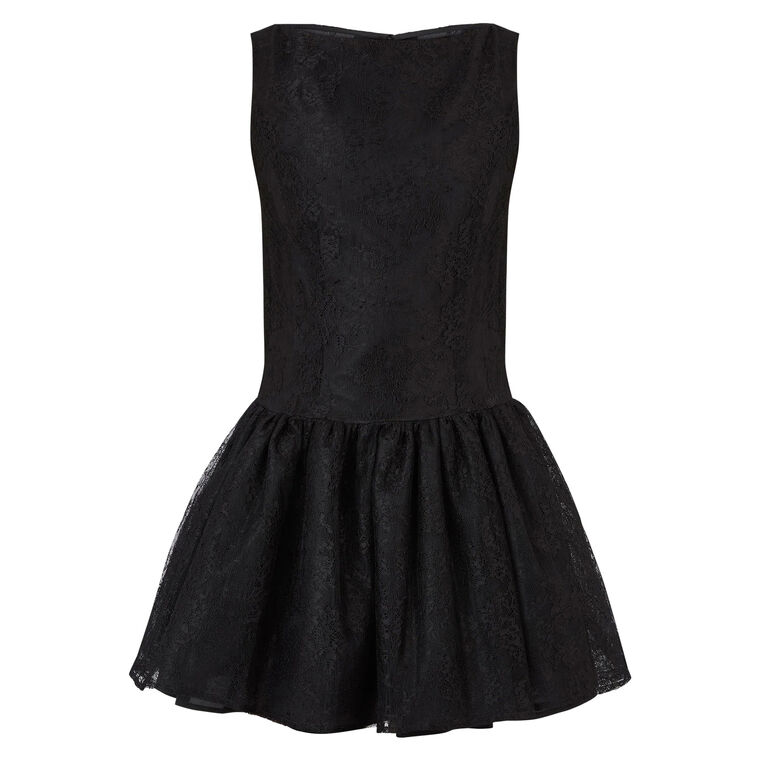 Chantily Lace Mini Dress With Peplum Bottom image number null