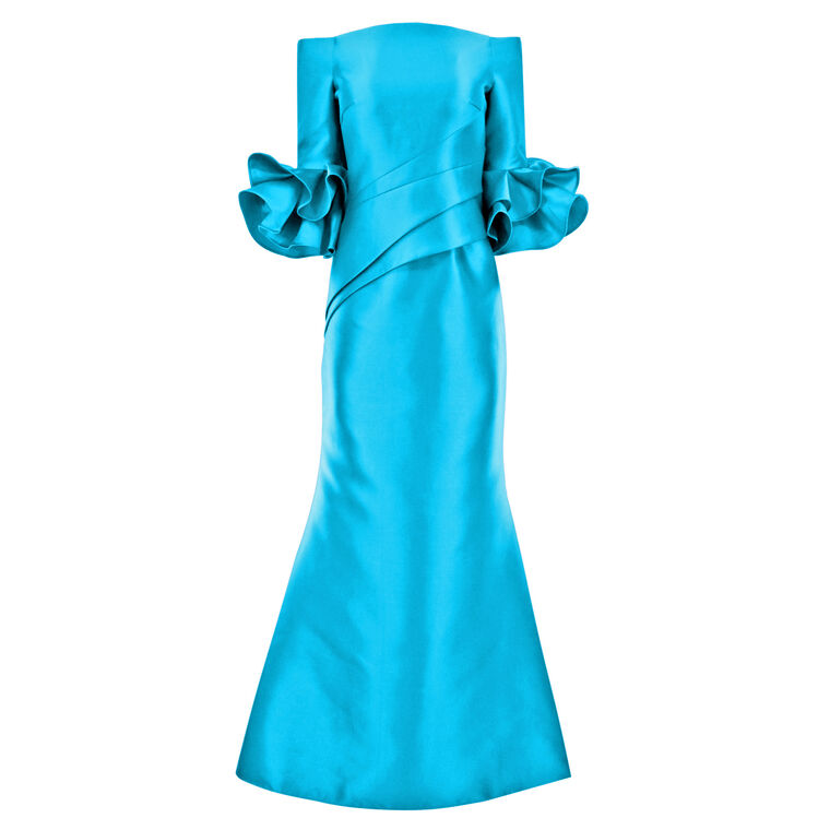 Off Shoulder Gown With Flounce Sleeve image number null