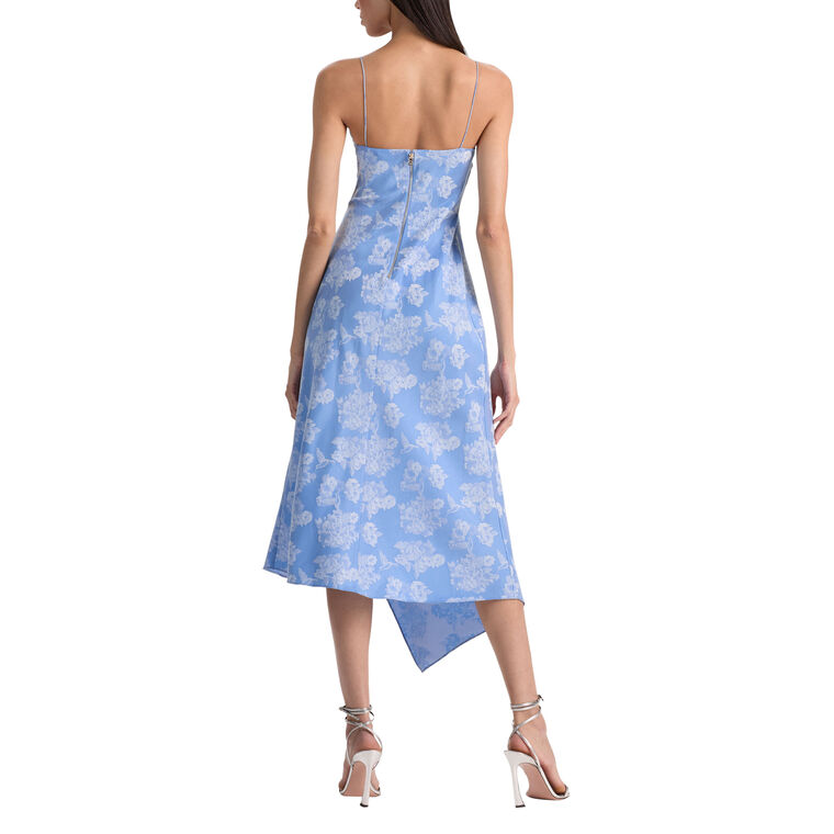 Julietta Drapey Asymmetric Midi Slip Dress image number null