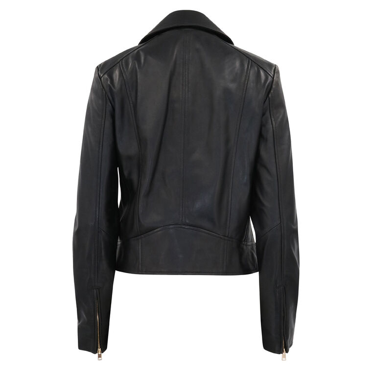 Kelsey Gold Leather Biker Jacket image number null