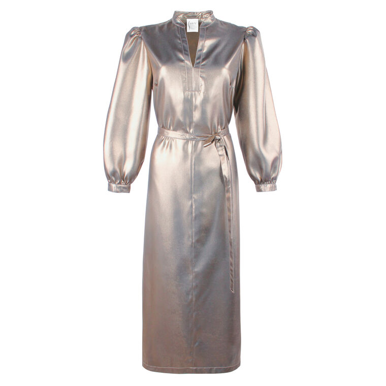 Franchesca Long Sleeve Metallic Midi Dress image number null