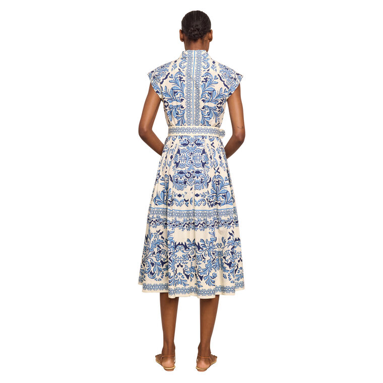 Octavia Short Sleeve Belted Midi Dress image number null