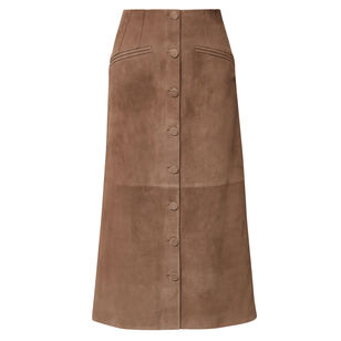 Callisian Suede Midi Skirt
