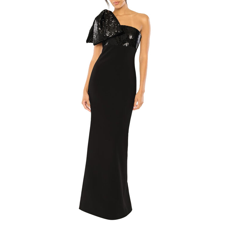 Rora One Shoulder Bow Detail Gown image number null