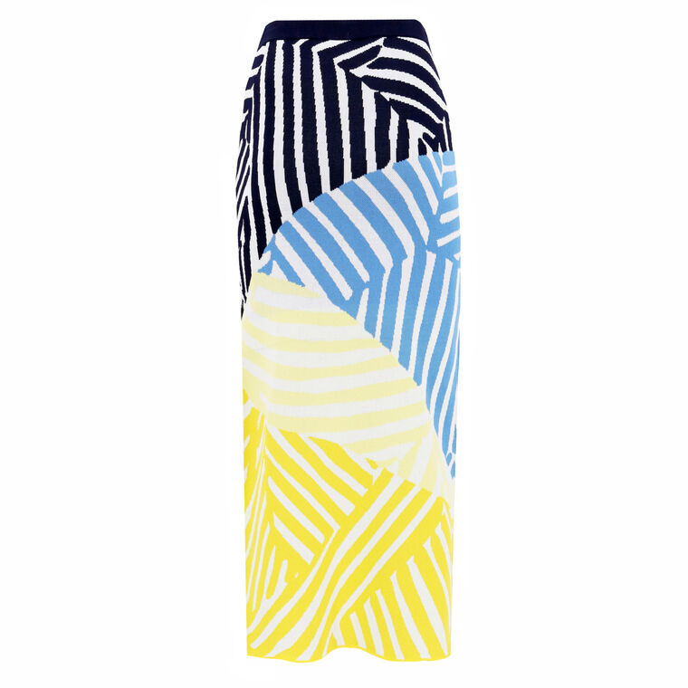 Giovanni Knit Striped Maxi Skirt image number null