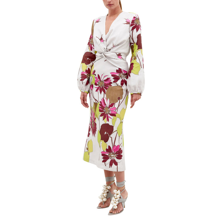 Battia Twist Front Midi Dress image number null