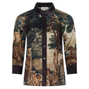 Eulalie Print Placement Blouse