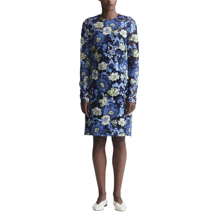 Embroidered Tulle Shift Dress image number null