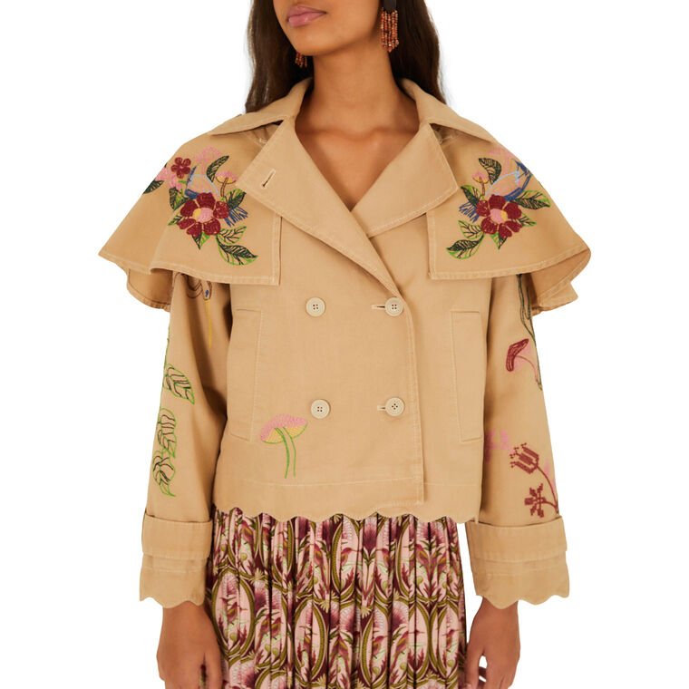 Little Bird Love Twill Mini Trench Coat image number null