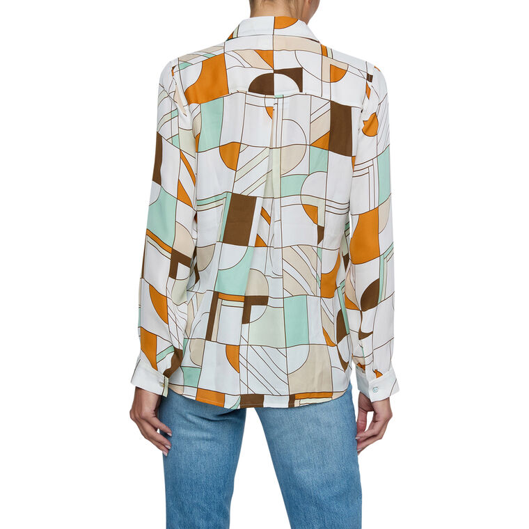 Nina Abstract Long Sleeve Blouse image number null