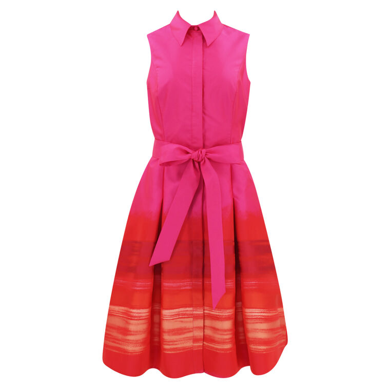 Sleeveless Tie-Waist Shirt Dress image number null