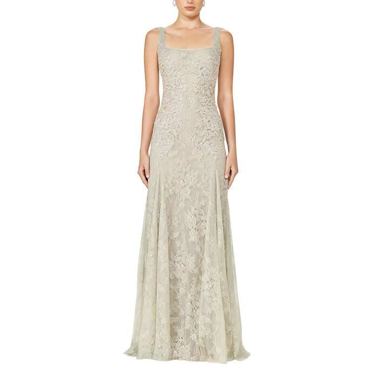Elysia Lace Sleeveless Square Neck Gown image number null