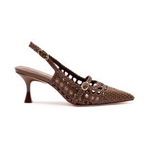 Ines Macrame Mid Heel Sling-Back Pump