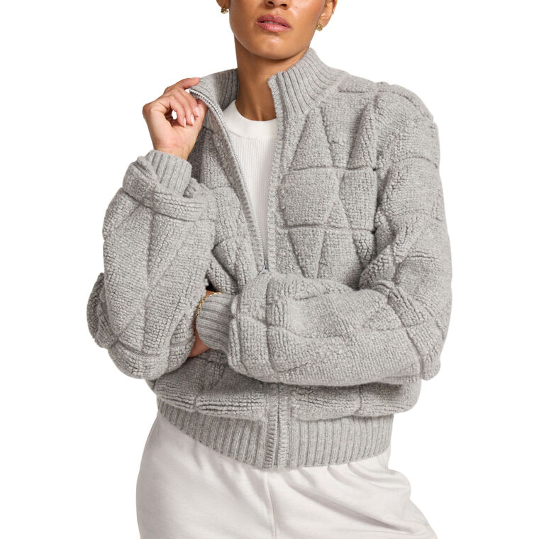 Avalon Zip-Up Bomber Cardigan image number null