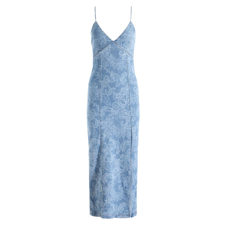 Julietta Denim Midi Slip Dress image number null