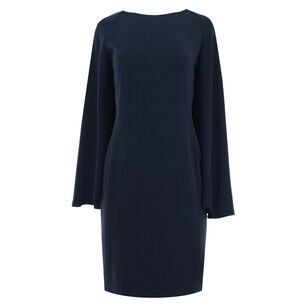 Matte Crepe Cape Back Dress