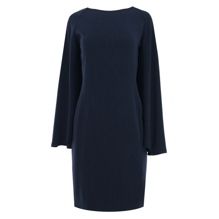 Matte Crepe Cape Back Dress image number null