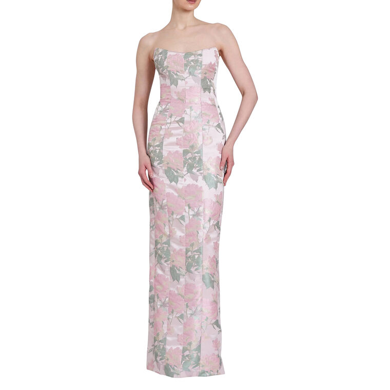 Odessa Brocade Strapless Column Gown image number null