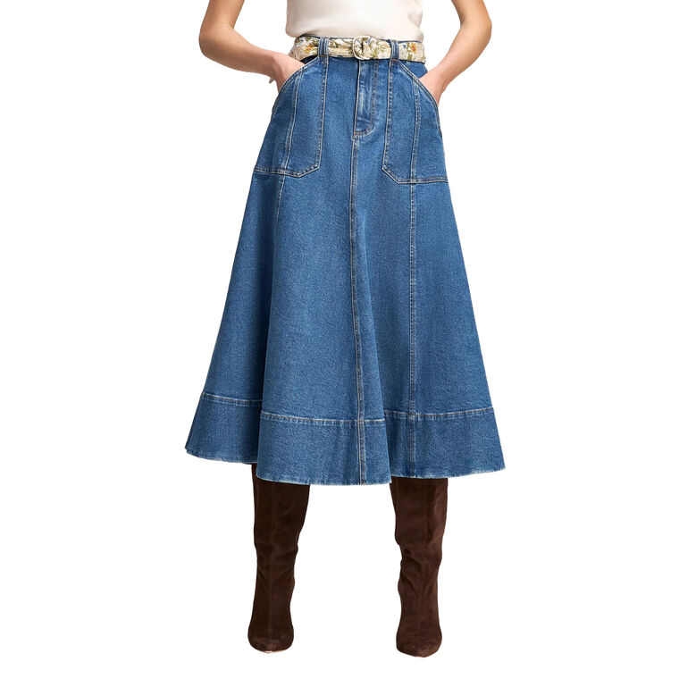 Long Benji Denim Skirt image number null