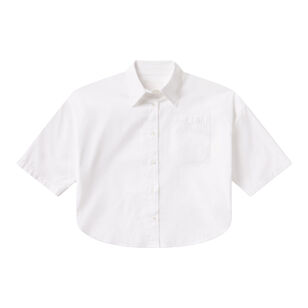 Frances Short Sleeve Cropped Cape Button Up