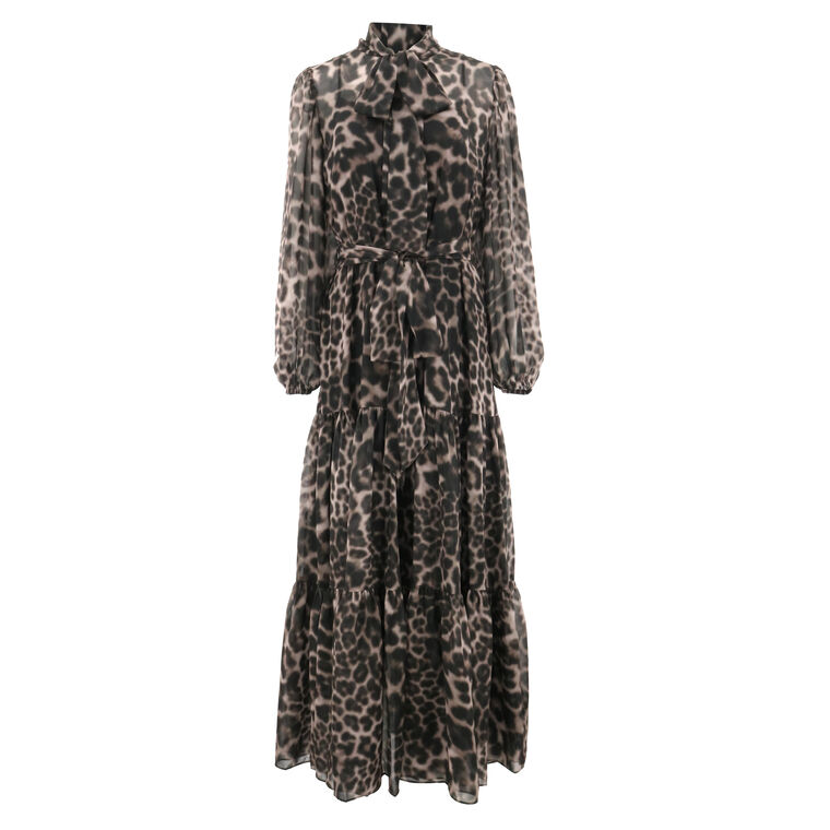 Baird Tiered Animal-Print Maxi Dress image number null