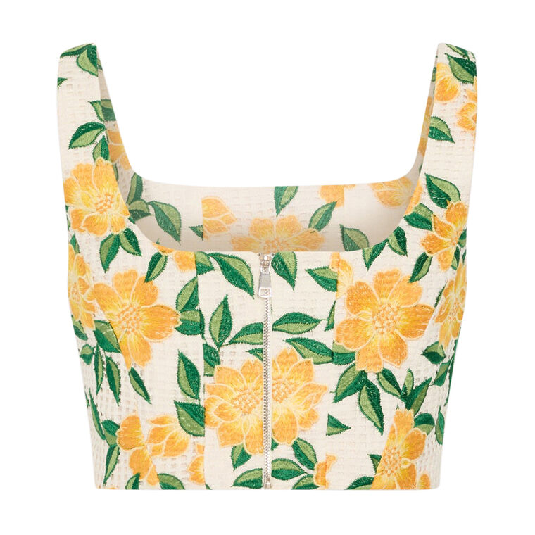 Mel Sleeveless Floral Embroidered Crop Top image number null