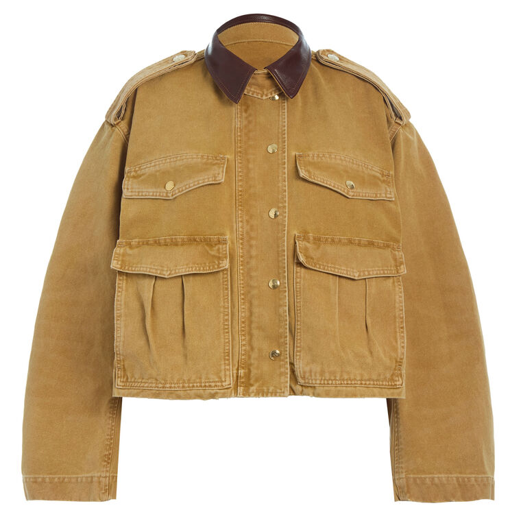 The Henderson Cropped Cotton Canvas Jacket image number null