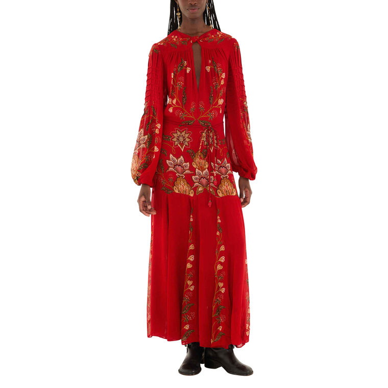 Berry Garden Long Sleeve Maxi Dress image number null