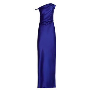 Modesto Asymmetrical Silk Maxi Dress