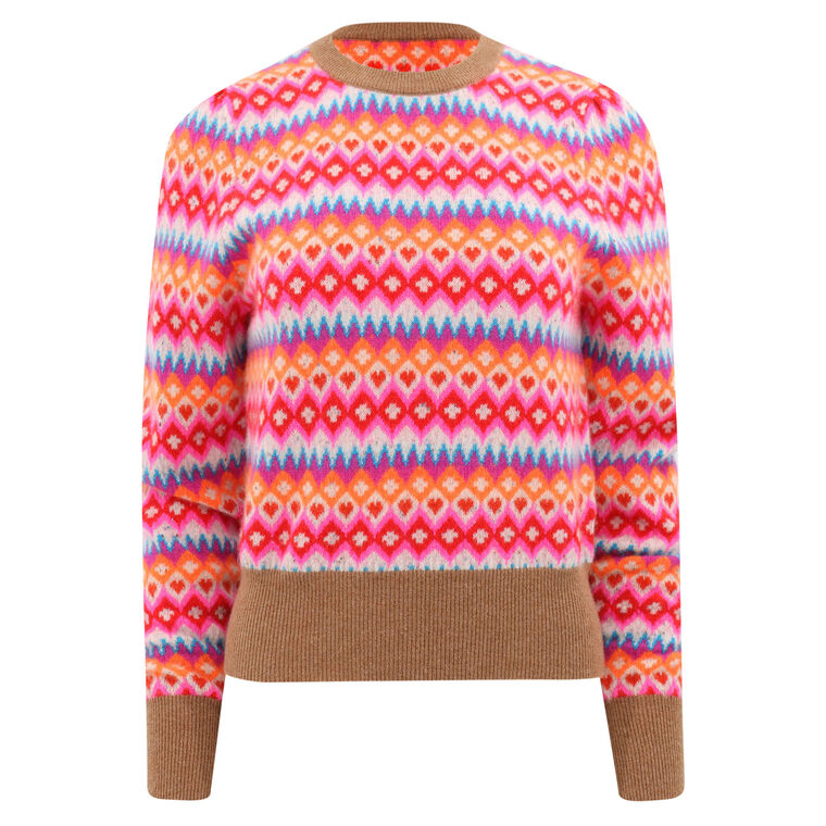 Farley Fair Isle Puff Sleeve Sweater image number null