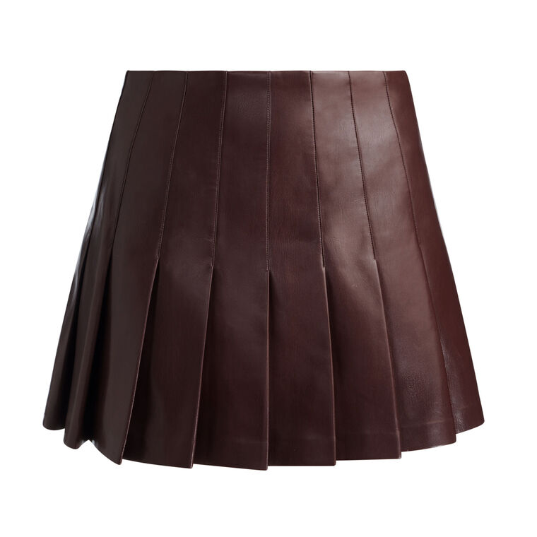 Carter Vegan Leather Pleated Mini Skirt image number null
