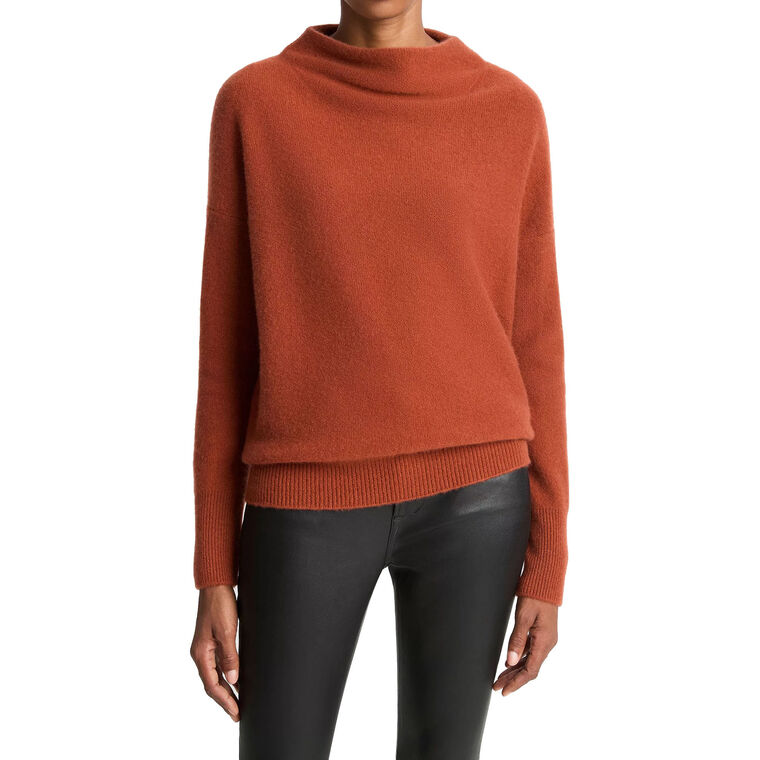 Plush Cashmere Funnel-Neck Sweater image number null