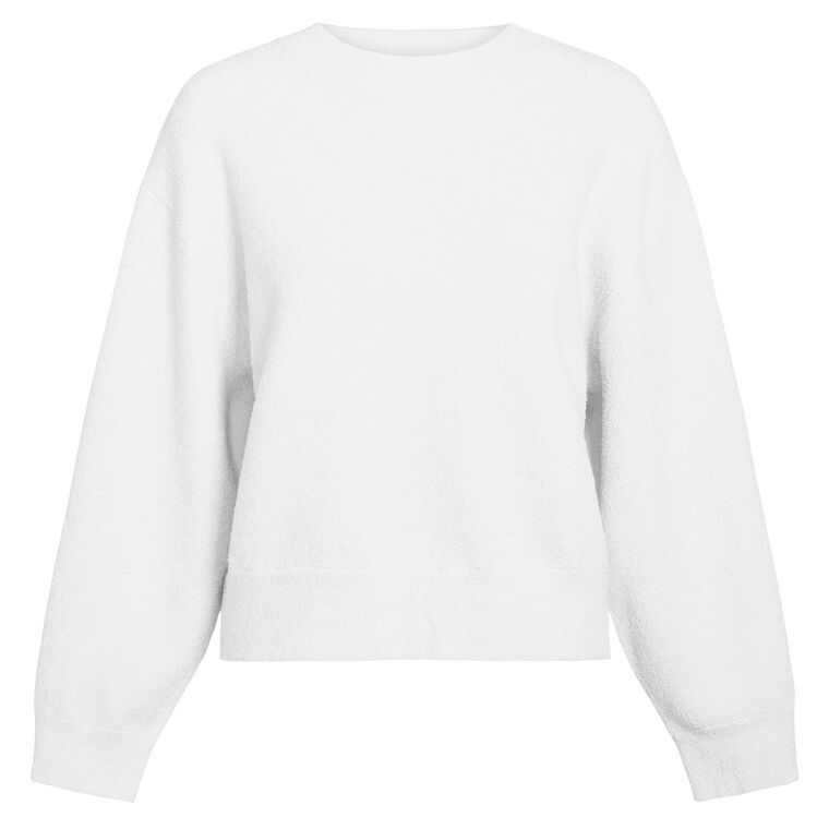 Structured Cotton-Blend Boucle Crew Neck Sweater image number null