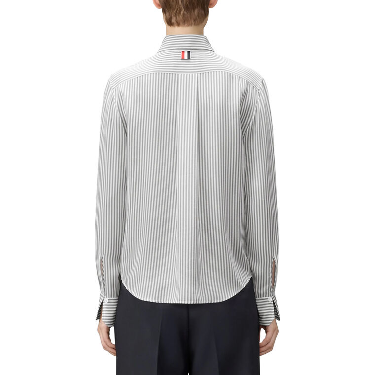 Long Sleeve Detachable Collar Silk Shirt image number null