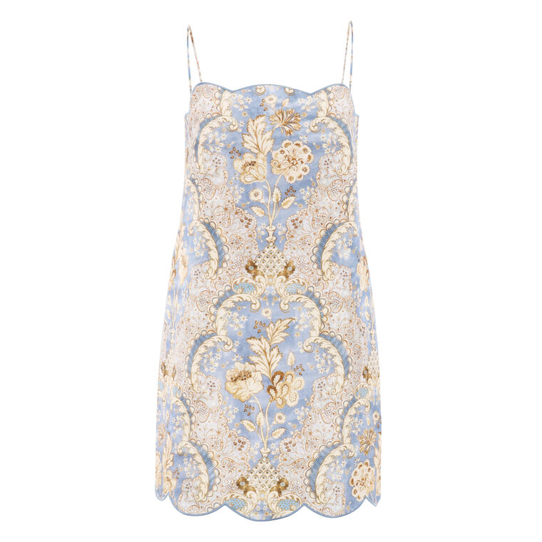 Daylight Sleeveless Scalloped Linen Mini Dress image number null