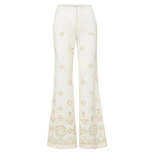 Komi High-Rise Eyelet Flare Pant