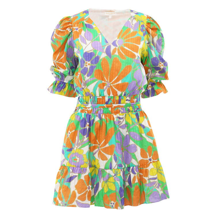 Retro Susan Puff Sleeve Mini Dress image number null